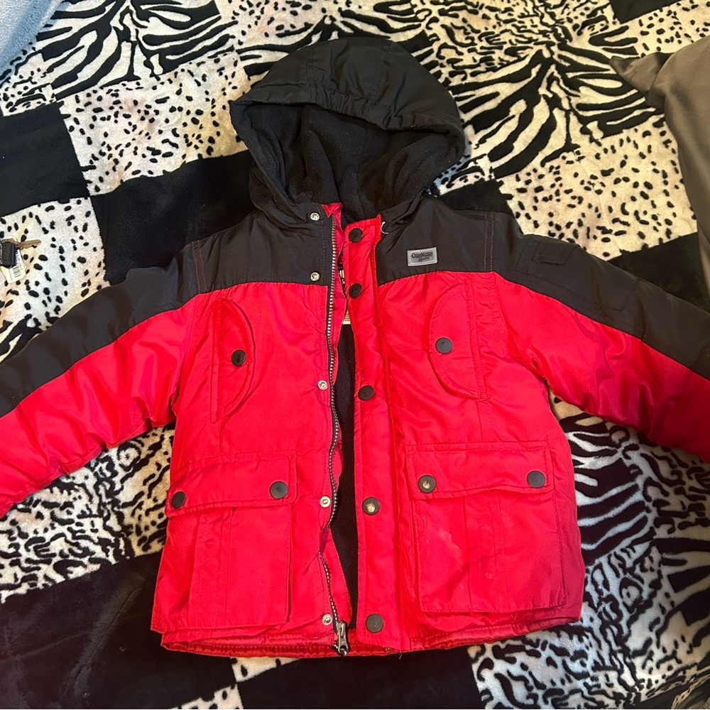 OshKosh B'gosh Red and Black Puffer Jacket
